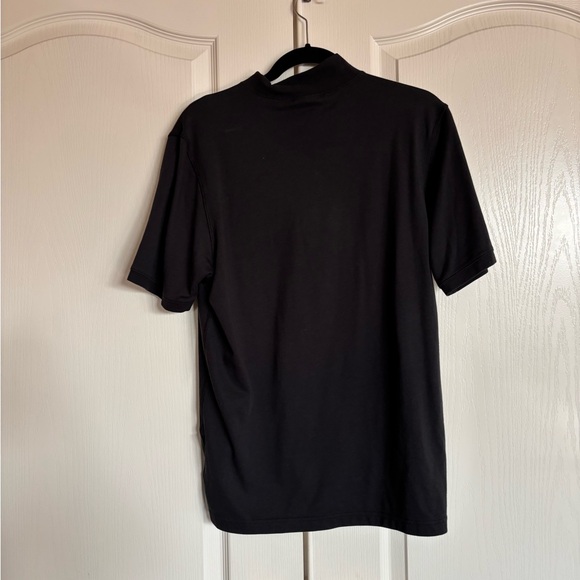 AG Adriano Goldschmid black short sleeve mock turtleneck Pima cotton large - Picture 9 of 10